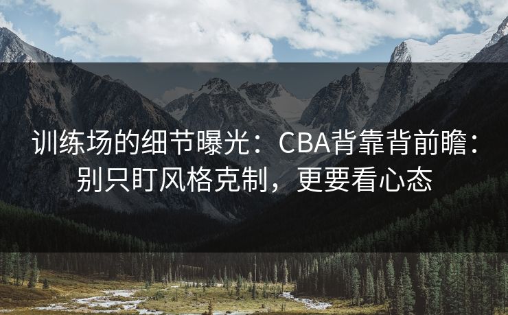 训练场的细节曝光：CBA背靠背前瞻：别只盯风格克制，更要看心态