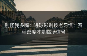 别怪我多嘴：进球彩别按老习惯：赛程密度才是临场信号