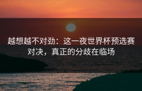 越想越不对劲：这一夜世界杯预选赛对决，真正的分歧在临场
