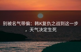 别被名气带偏：韩K复仇之战到这一步，天气决定生死