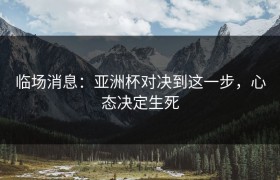 临场消息：亚洲杯对决到这一步，心态决定生死