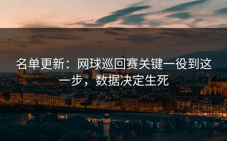 名单更新:网球巡回赛关键一役到这一步,数据决定生死 名单更新:网球巡回赛关键一役到这一步,数据决定生死