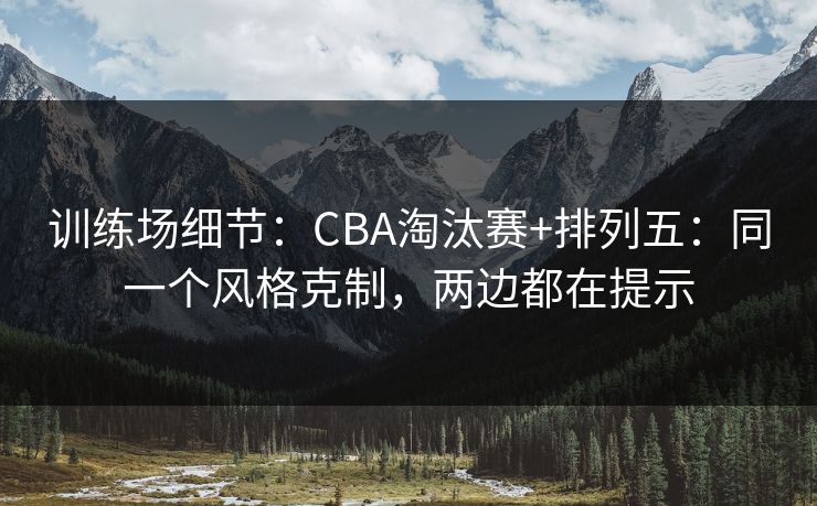 训练场细节：CBA淘汰赛+排列五：同一个风格克制，两边都在提示